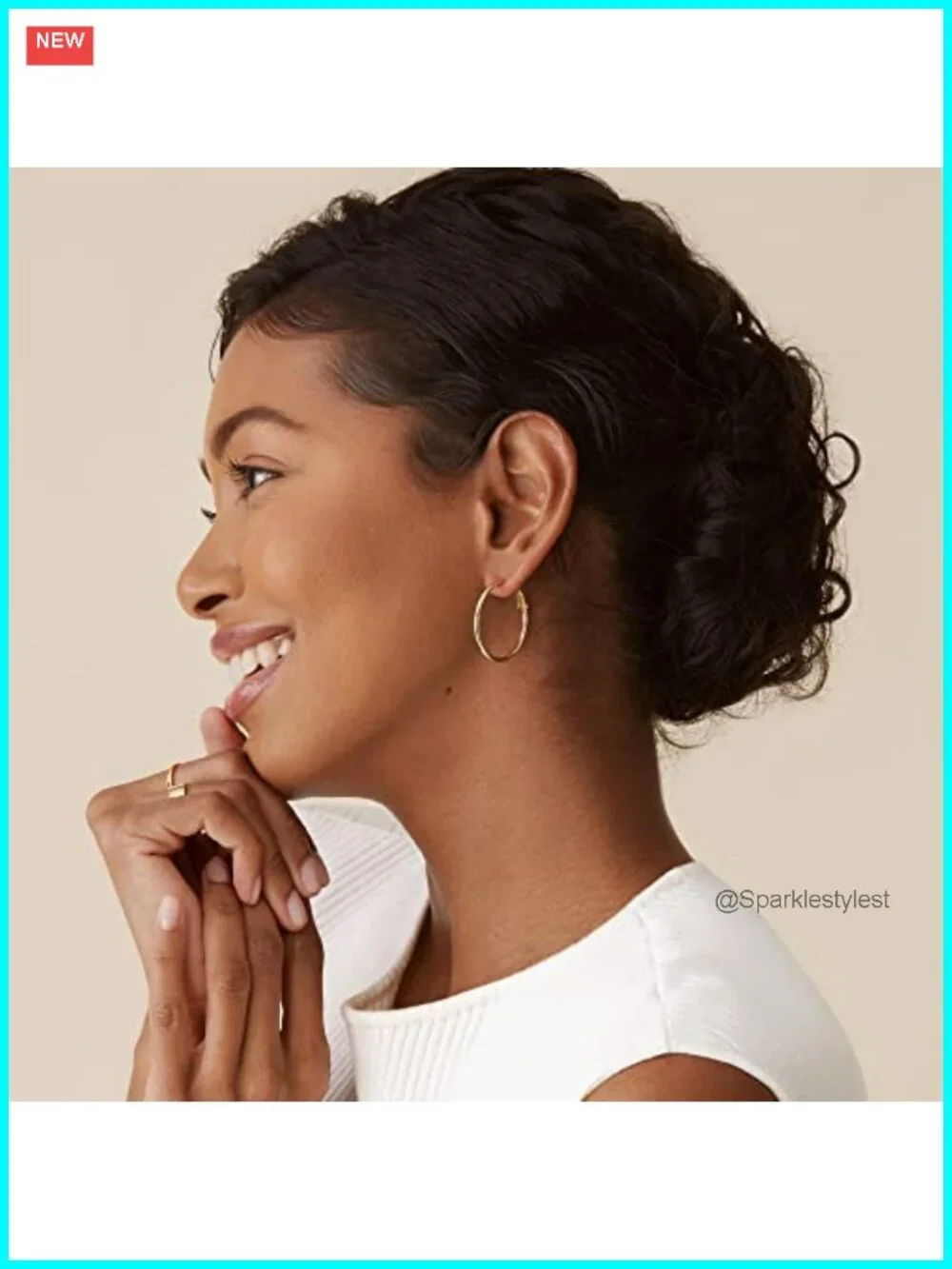 14K Gold Plated Hoop Earrings Paddle Back Hypoallergenic 30mm Everyday